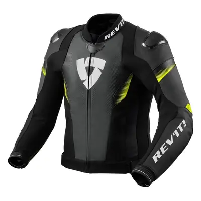 Rev'it! Jacket Control Black/Neon Yellow Leather Jacket