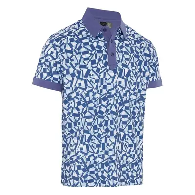 Callaway Birdseye View Allover Print Mens Bijou Blue Polo Shirt