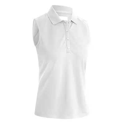 Callaway Sleeveless Knit Womens Bright White Polo Shirt