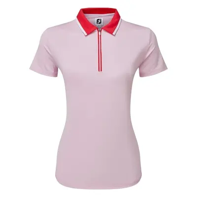 Footjoy Colour Block Lisle Pink/Red Polo Shirt