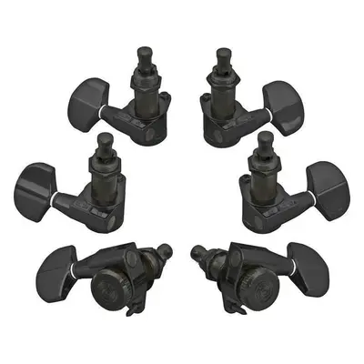 D'Addario Planet Waves PWAT 332L 3+3 Black Guitar Tuning Machines