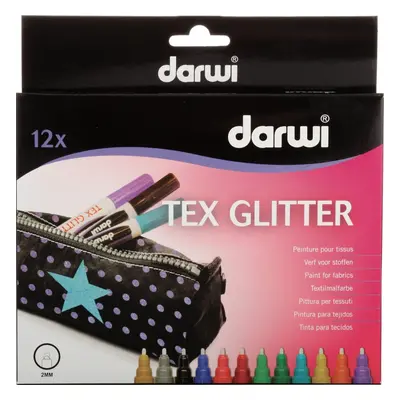 Darwi Tex Fabric Glitter Marker Set Set of Textile Markers x ml