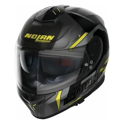 Nolan N80-8 Wanted N-Com Flat Lava Grey Black/Yellow Helmet