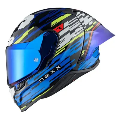 Nexx X.R3R Glitch Racer Blue Neon Helmet