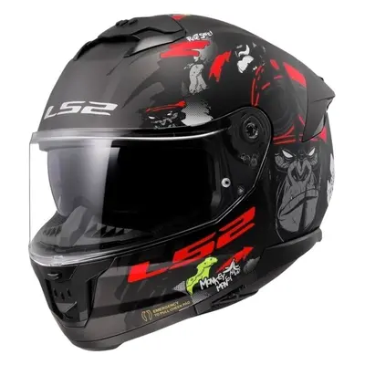 LS2 FF808 Stream II Angry Monkey Matt Black/Red Helmet