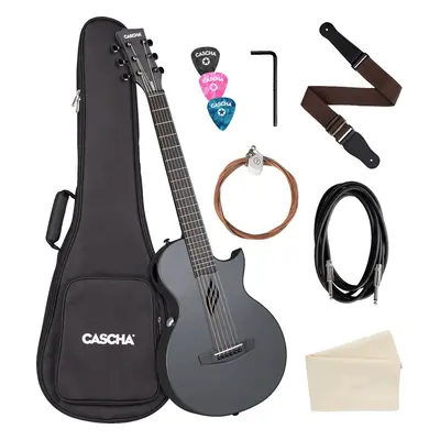 Cascha Carbon Fibre Electric Acoustic Guitar Black Matte Special Acoustic-electric Guitar