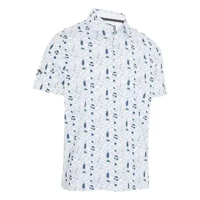 Callaway All Over Golf Mens Essentials Print Bright White Polo Shirt