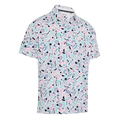 Callaway Florida Abstract Geo Mens Bright White Polo Shirt