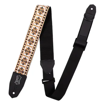 Levys MRHHT-07 Textile guitar strap White, Black, Gold Motif