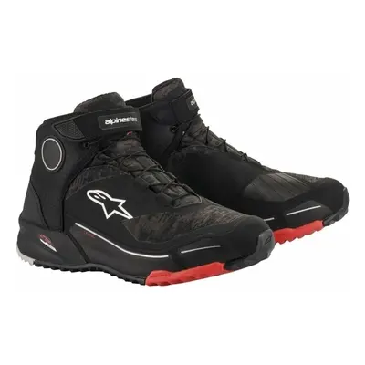 Alpinestars CR-X Drystar Riding Shoes Black/Camo/Red Motorcycle Boots