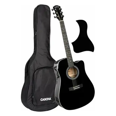 Cascha CGA100BK Black Dreadnought Guitar