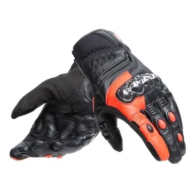 Dainese Carbon Short Black/Fluo Red Motorcycle Gloves