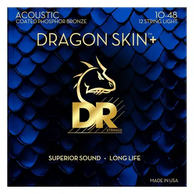 DR Strings Dragon Skin+ Coated Phosphor Bronze 12-String Light Guitar strings