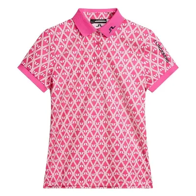 J.Lindeberg Tour Tech Print Womens Fuchsia Purple Polo Shirt