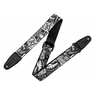 Levys MP2TAT-001 Textile guitar strap B&W Clowns