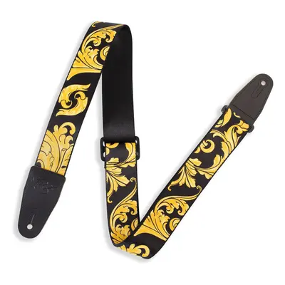 Levys MNSP2-001 Textile guitar strap Black/Gold