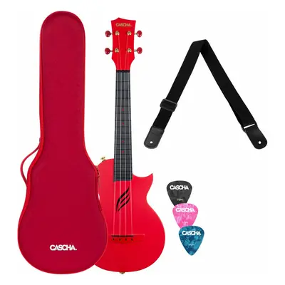 Cascha Carbon Fibre Set Red Concert Ukulele