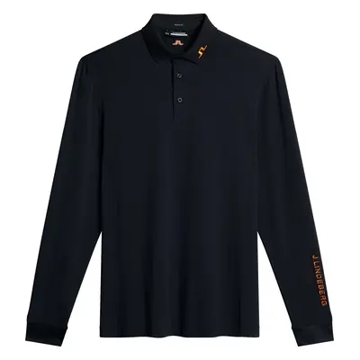 J.Lindeberg Florian Long Sleeve Black Polo Shirt