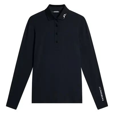 J.Lindeberg Flor Long Sleeve Navy Melange Polo Shirt