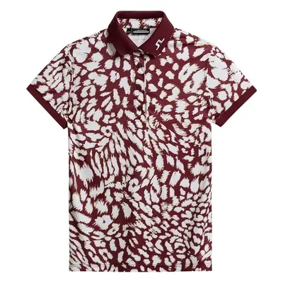 J.Lindeberg Tour Tech Print Glitch Leo Lime Polo Shirt