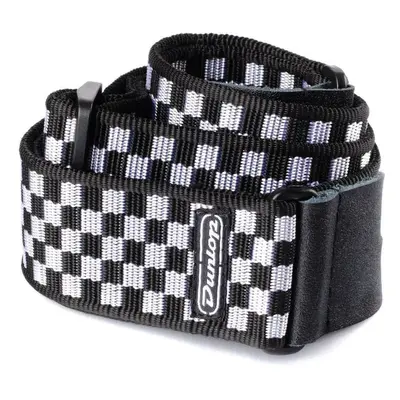 Dunlop D38-31BK B&W Check Textile guitar strap Black