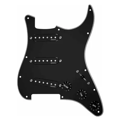 Fishman Fluence Single Width Loaded Pickguard Strat Black Single Pickup