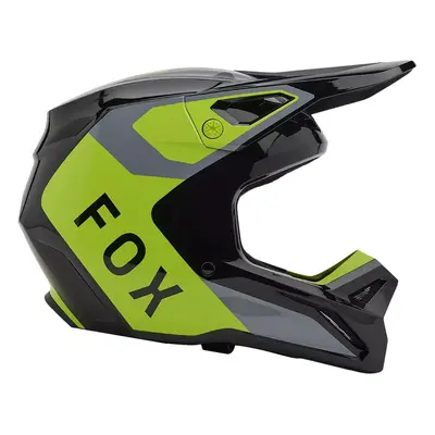 FOX V1 Lean Grey/Yellow Helmet