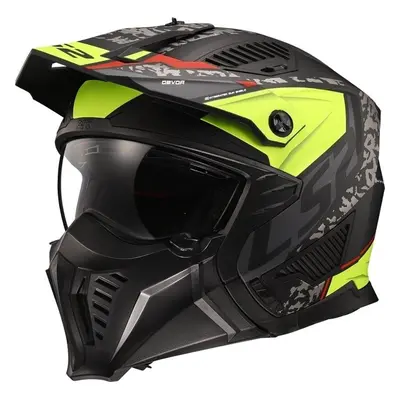 LS2 OF606 Drifter Devor Matt Black/Hi-Vis Yellow Helmet