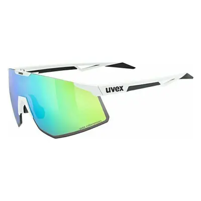 UVEX Pace Perform CV White Mat/Mirror Green Cycling Glasses