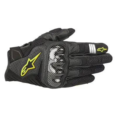 Alpinestars SMX-1 Air V2 Gloves Black/Yellow Fluo Motorcycle Gloves