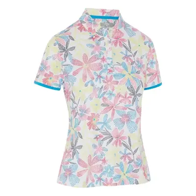 Callaway Chev Floral Short Sleeve Womens Brilliant White Polo Shirt