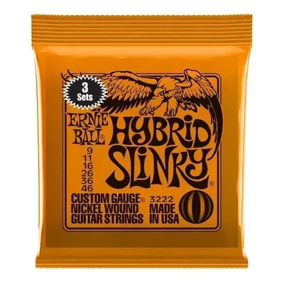 Ernie Ball Hybrid Slinky 3-Pack E-guitar strings