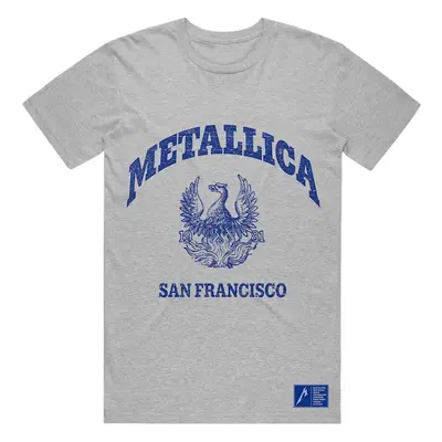 Metallica T-Shirt College Crest Unisex Grey