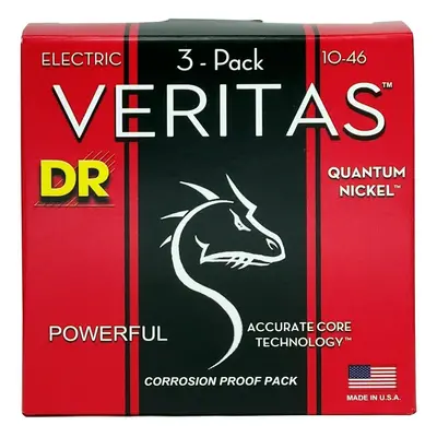 DR Strings VTE-10 Veritas 3-Pack E-guitar strings