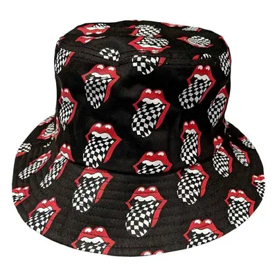 The Rolling Stones Hat Checker Tongue Pattern Charcoal Grey