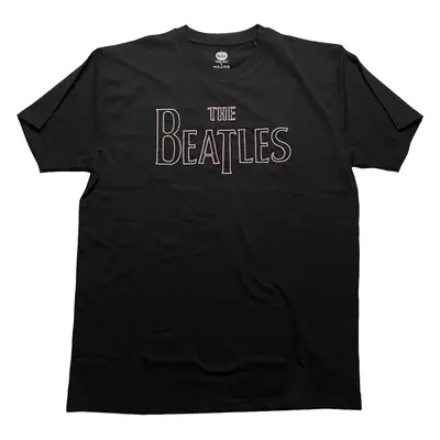 The Beatles T-Shirt Drop T Embroidered Unisex Black