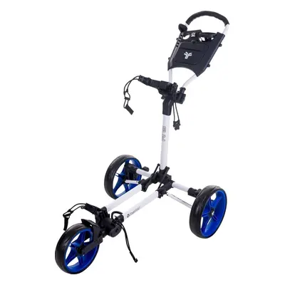 Fastfold Slim White/Cobalt Manual Golf Trolley