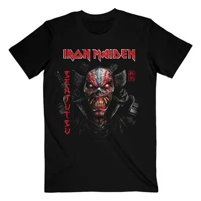 Iron Maiden T-Shirt Senjutsu Black Cover Vertical Logo Unisex Black