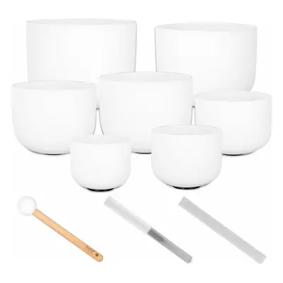 Sela Crystal Singing Bowl Set Frosted 440Hz Singing Bowl Set