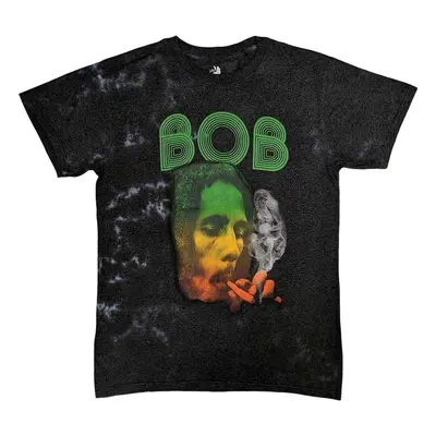 Bob Marley T-Shirt Smoke Gradient Unisex Dip-Dye on Grey