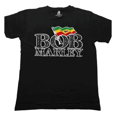 Bob Marley T-Shirt Flag Logo Unisex Black