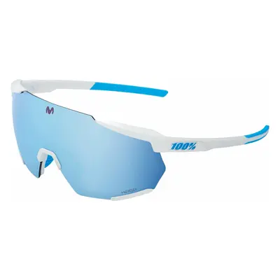 100% Racetrap 3.0 Movistar Team White/HiPER Blue Multilayer Mirror Lens Cycling Glasses