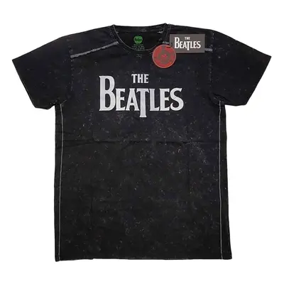 The Beatles T-Shirt Drop T Logo Snow Wash Unisex Black