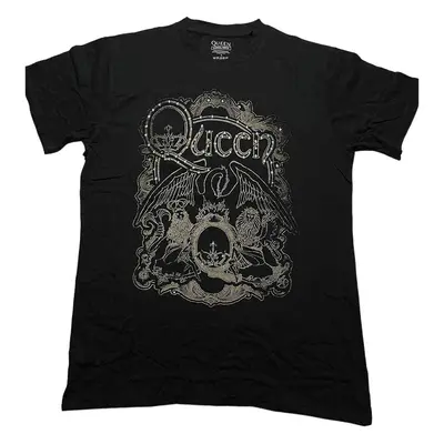 Queen T-Shirt Ornate Crest Unisex Black