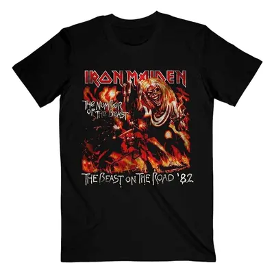 Iron Maiden T-Shirt Number Of The Beast The Beast On The Road Vintage Unisex Black