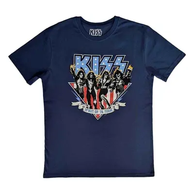 Kiss T-Shirt Americana Unisex Denim Blue