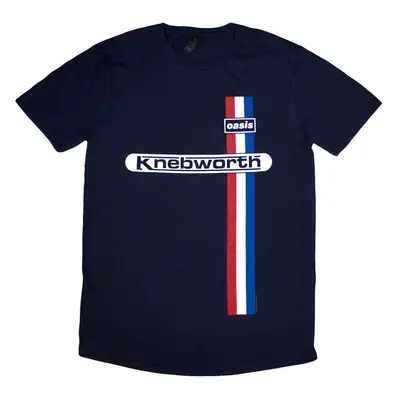 Oasis T-Shirt Knebworth Vertical Stripe Unisex Navy Blue