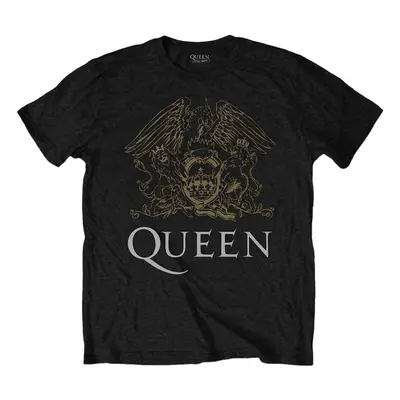 Queen T-Shirt Crest Unisex Black