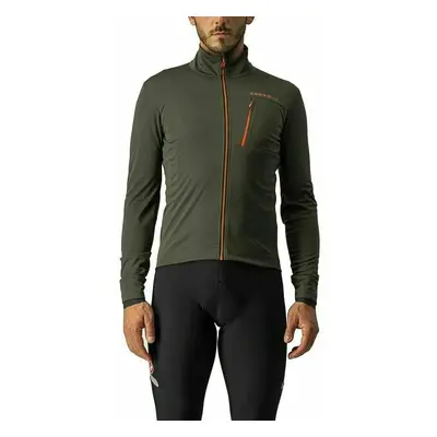 Castelli Go Jacket Military Green/Fiery Red