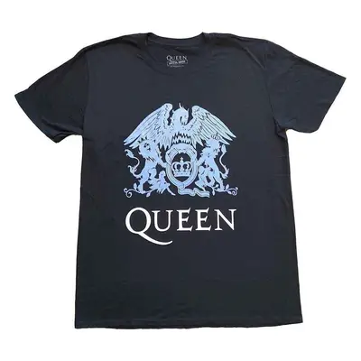 Queen T-Shirt Blue Crest Unisex Black